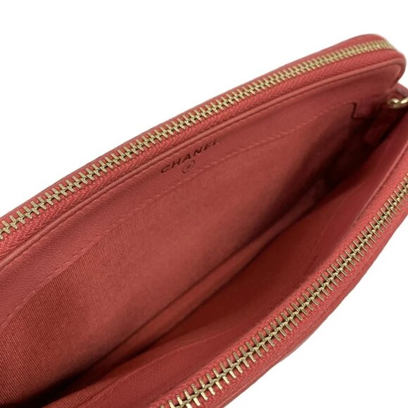 Auth CHANEL Matelasse / Diamond CC - Pink Lambskin Other Style Wallet - Picture 3 of 13